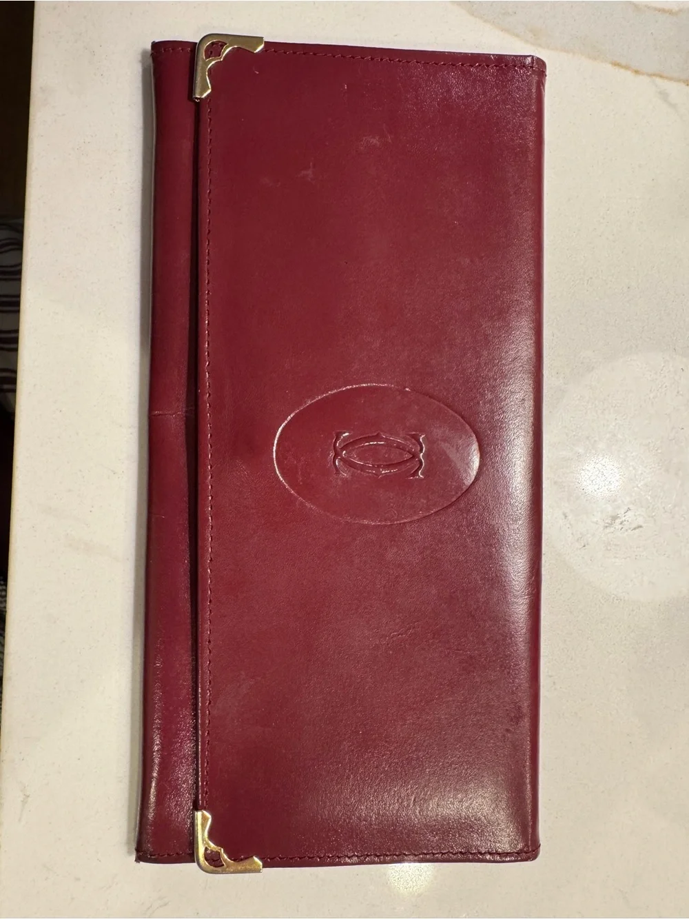 Cartier Must De Cartier Burgundy Leather Long Wallet